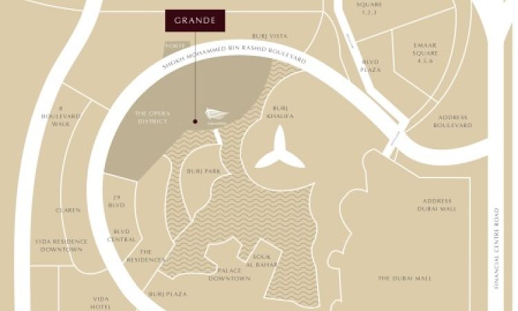Grande at Dubai Opera Location Map